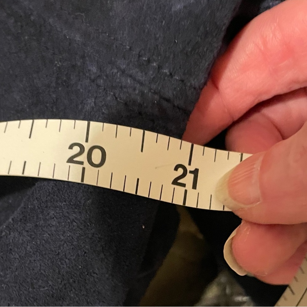 Bergdorf Goodman Blue Suede 3/4 Length Long Coat - Picture 12 of 12